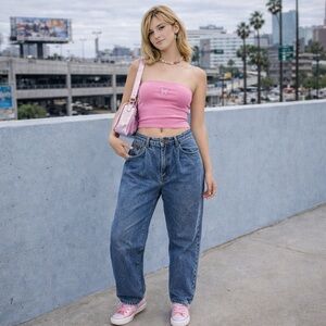 Vintage Lee Mom Jeans Women’s Size 12 Pleated High Rise Tapered Leg USA Made